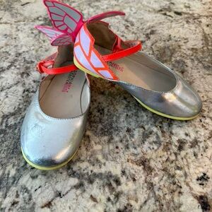 Sophia Webster Silver and Pink Winged Dress Shoes